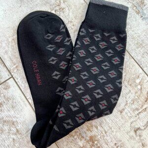 Cole Haan Black with Geometric Design Mens Sock